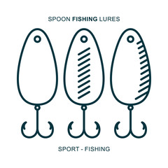 Spoon fishing lures simple symbol.