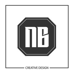Initial NB Letter Logo Template Design