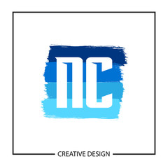 Initial NC Letter Logo Template Design