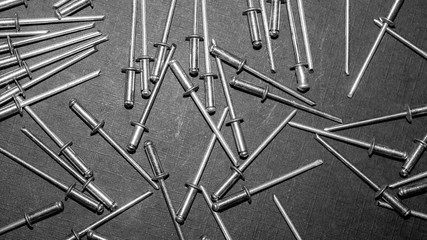 aluminium blind rivet. construction and industrial background