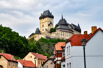 view of Karlstejn from the town