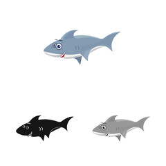 Vector design of sea and animal symbol. Collection of sea and marine stock vector illustration.