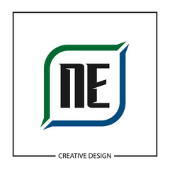 Initial NE Letter Logo Template Design