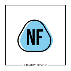 Initial NF Letter Logo Template Design