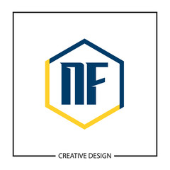 Initial NF Letter Logo Template Design