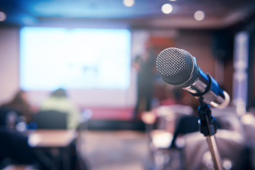 Wireless microphone in seminar room