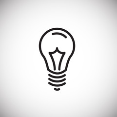 Light bulb idea thin line on white background icon