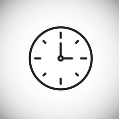 Clock time thin line on white background icon