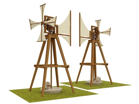 Windmill, Leonardo da Vinci, Codex Madrid II / 0043v.