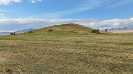 Fototapeta premium Maly Salbyksky Kurgan in Kings Valley Ust-Abakan district, Republic of Khakassia