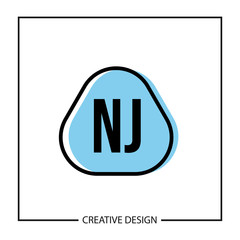 Initial NJ Letter Logo Template Design