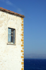 weisse Hauswand, Kreta, Griechenland