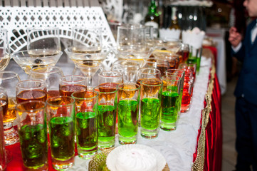 Colorful drinks on the table