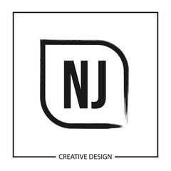 Initial NJ Letter Logo Template Design