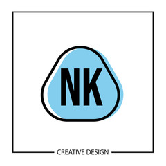 Initial NK Letter Logo Template Design