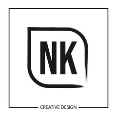 Initial NK Letter Logo Template Design