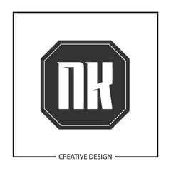 Initial NK Letter Logo Template Design