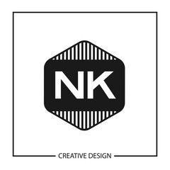 Initial NK Letter Logo Template Design