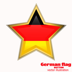 Button with flag of Germany. Vector.