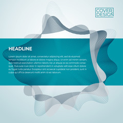 blue abstract business cover design template