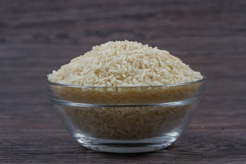 indian basmati rice isolated on texture background.