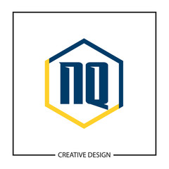Initial NQ Letter Logo Template Design