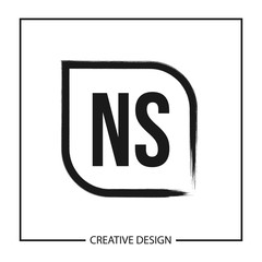 Initial NS Letter Logo Template Design