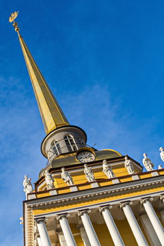 Admiralty needle. Spire, crowning the Admiralty building in St. Petersburg.