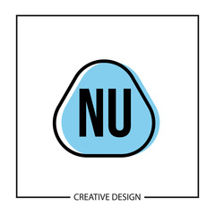 Initial NU Letter Logo Template Design