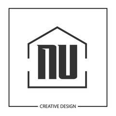 Initial NU Letter Logo Template Design