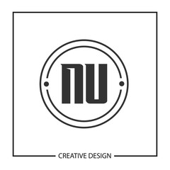 Initial NU Letter Logo Template Design