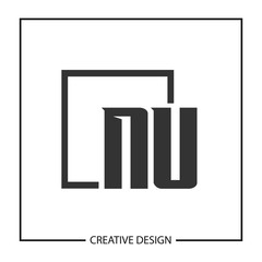 Initial NU Letter Logo Template Design