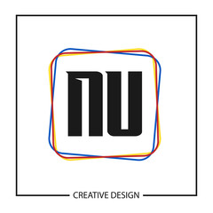 Initial NU Letter Logo Template Design
