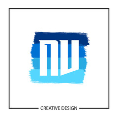 Initial NV Letter Logo Template Design
