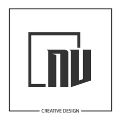 Initial NV Letter Logo Template Design
