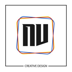 Initial NV Letter Logo Template Design