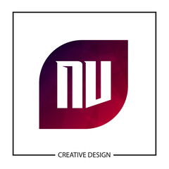 Initial NV Letter Logo Template Design