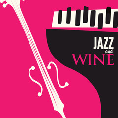 Music background with music instruments flat vector illustration. Artistic music festival poster, live concert, listening to music, creative design with violoncello and piano. Party flyer © abstract