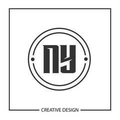 Fototapeta premium Initial NY Letter Logo Template Design