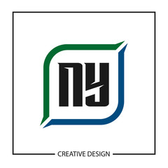 Initial NY Letter Logo Template Design
