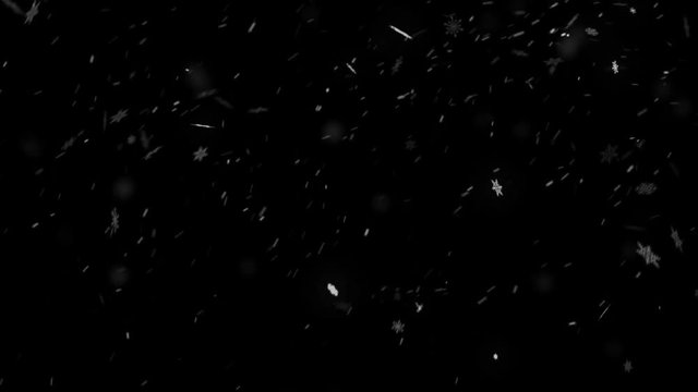 Heavy snowfall on a black background for transfer to a photo or video of a snowstorm and winter bad weather. looped. Just put snow loop on top of your video and set blending mode