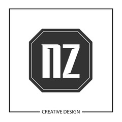 Initial NZ Letter Logo Template Design