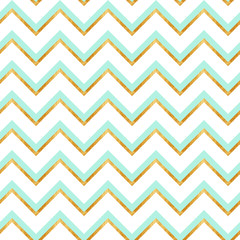 Seamless mint pattern with gold texture