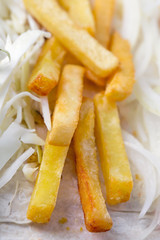 Ingredients for cooking shawarma lie on a pita bread. Middle Eastern dish to grill.