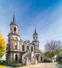 Fototapeta na wymiar Famous christian church in Bykovo, Russia.