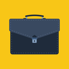 Briefcase flat icon on isolated transparent background.	