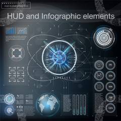 Hud elements,graph.Vector illustration.Head-up display elements for the web.