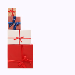 Gift boxes on white background.  Cute gift boxes on white background. Christmas gift boxes