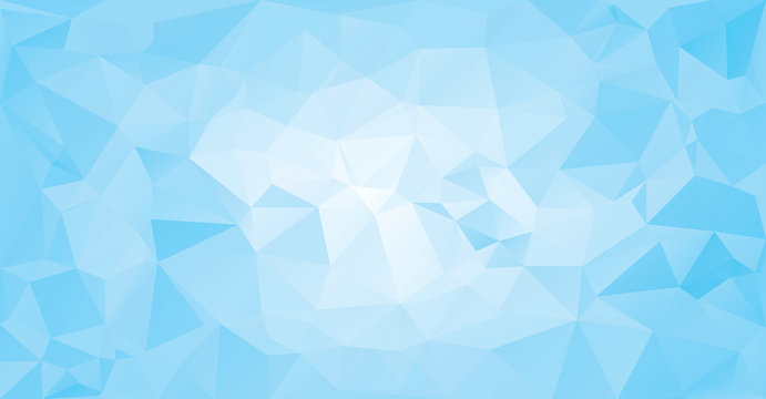 Low poly Geometric blue ice banner  triangular baner background