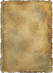 Old yellowed and stained sheet of paper